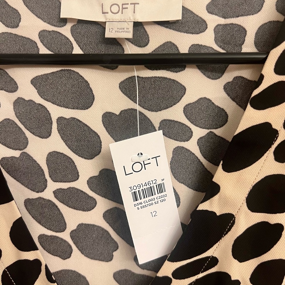 LOFT A-line Button Front Dress - NWT sz 12 - Picture 2 of 5